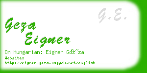 geza eigner business card